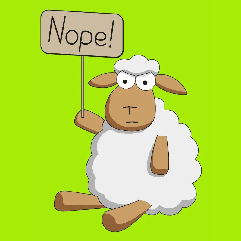 Nope! - protestierendes Schaf