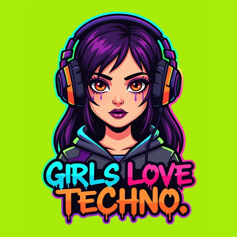 Techno Neon Mädchen