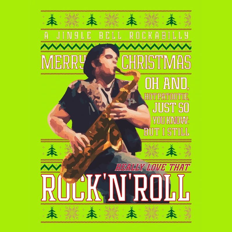 Rockabilly-Weihnachts-Rock'n'Roll-Hässlicher Weihnachtspullover