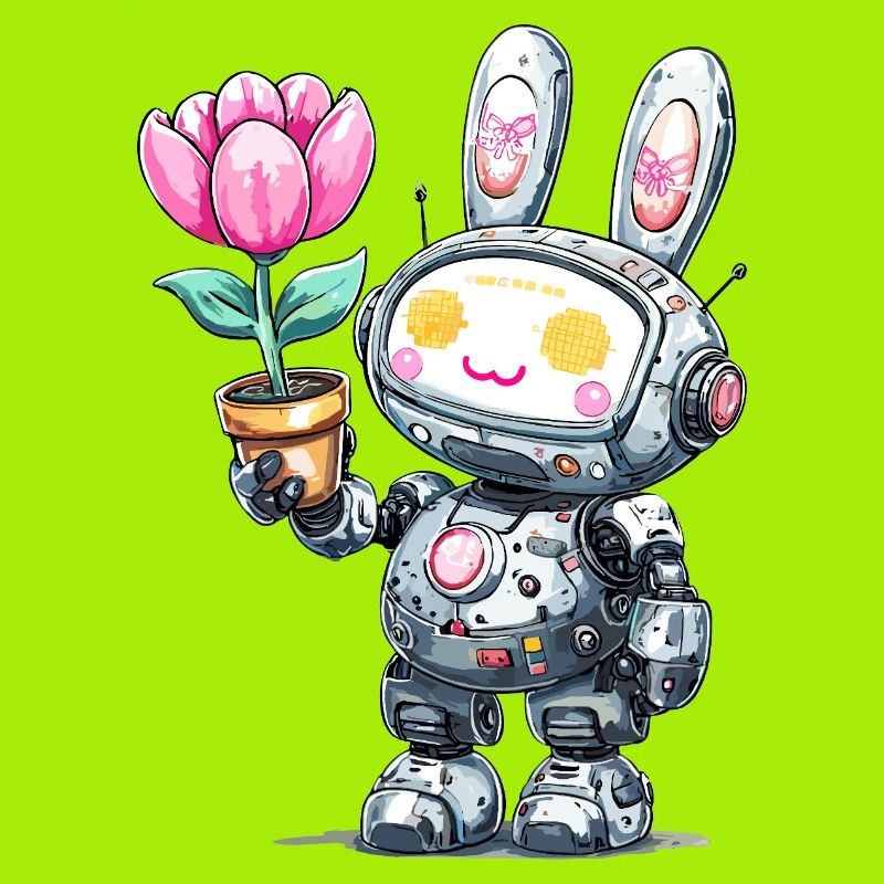 Robo-Lapin avec Fleur