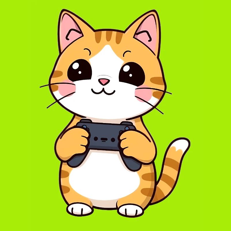 Gaming Katze mit Controller
