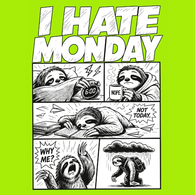 I Hate Monday Sloth Comic
