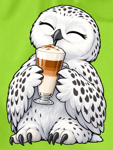 Schneeeule mit Latte Macchiato