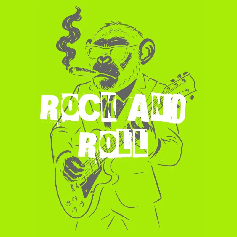 Guitariste Rock and Roll Monkey