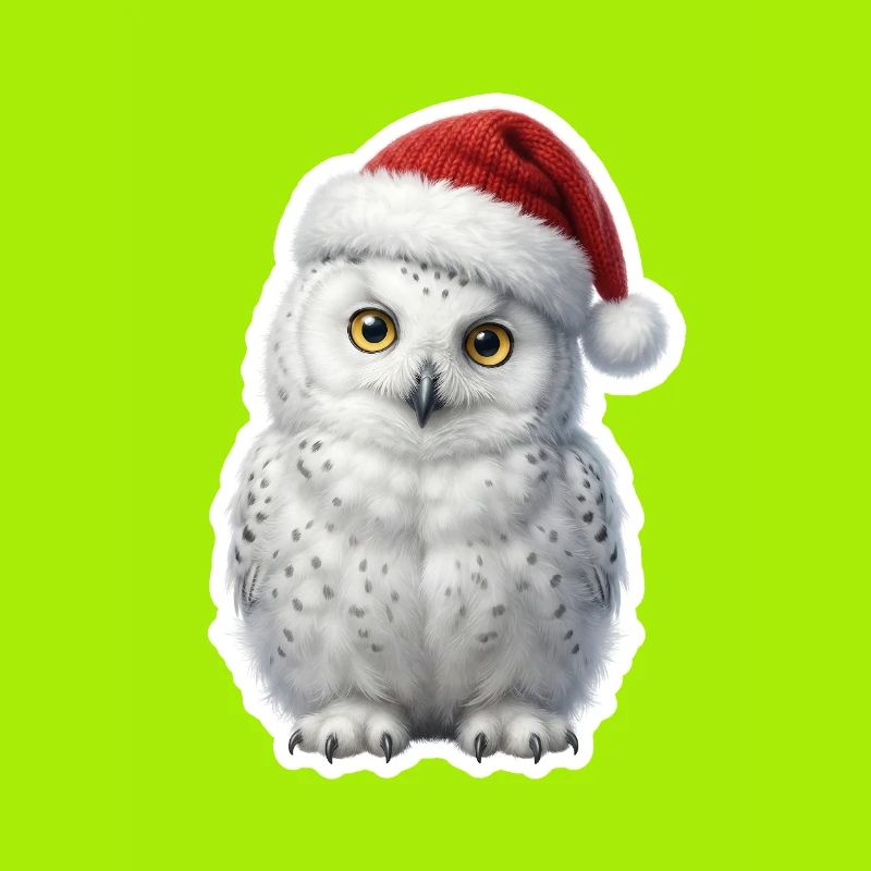 Weise Schnee Eule in Weihnachtsstimmung