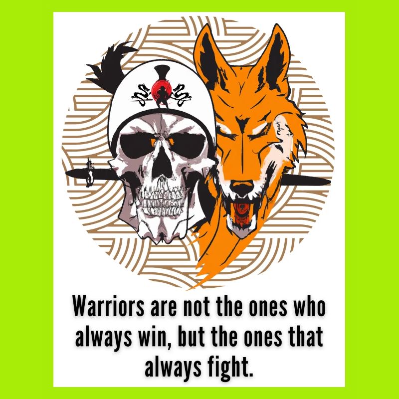 Vector Samurai Warrior Skull Mask Schwert Japan