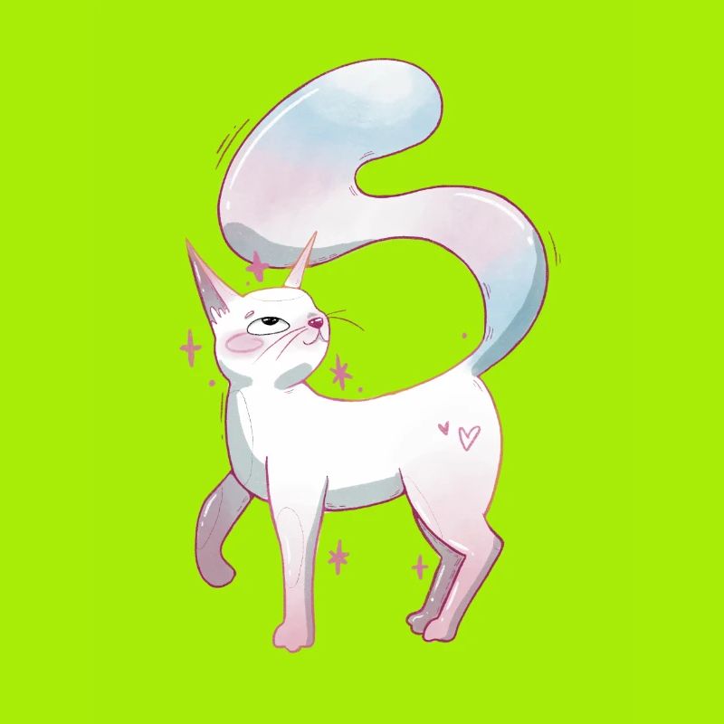 Cute cat trans pride