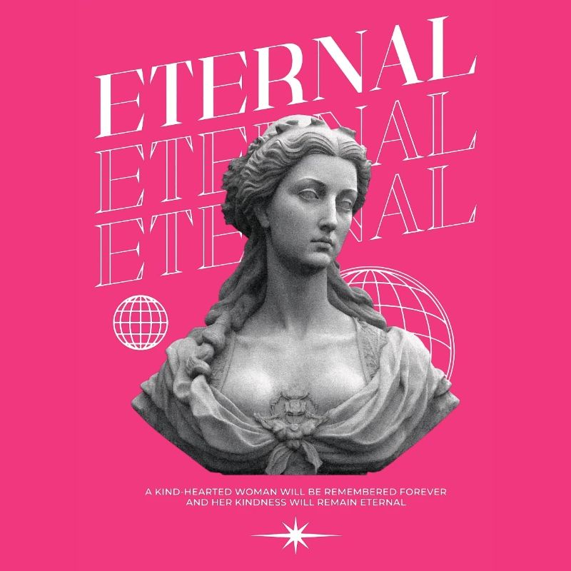Bonté éternelle : Statue, collage globe