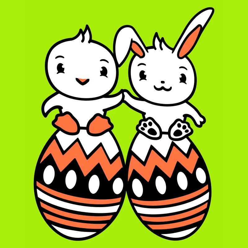 Bunny Bird Chick 2 Friends Large Easter Eggs Huge