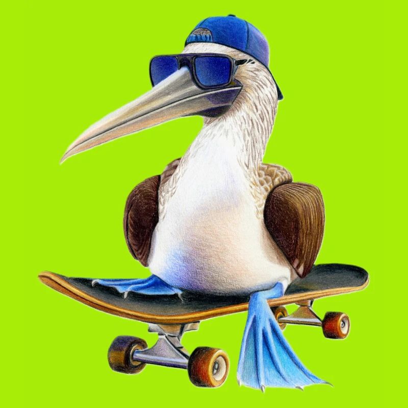 Blue-footed booby skateboard