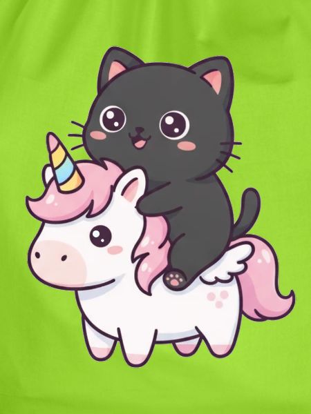 Katze auf Einhorn