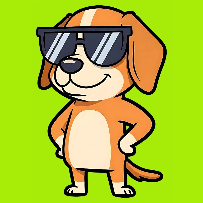 Sunglasses Dog Pose