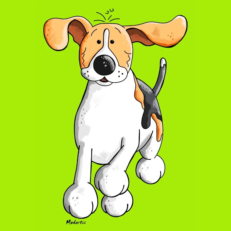 Funny Running Beagle