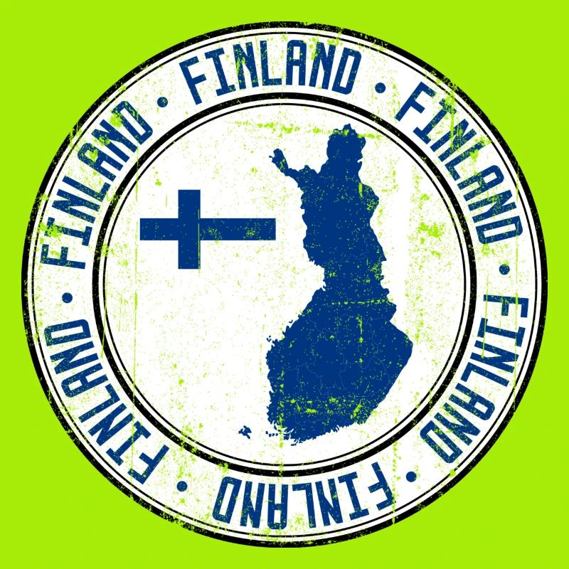 Finland Map Circular Crest with Flag