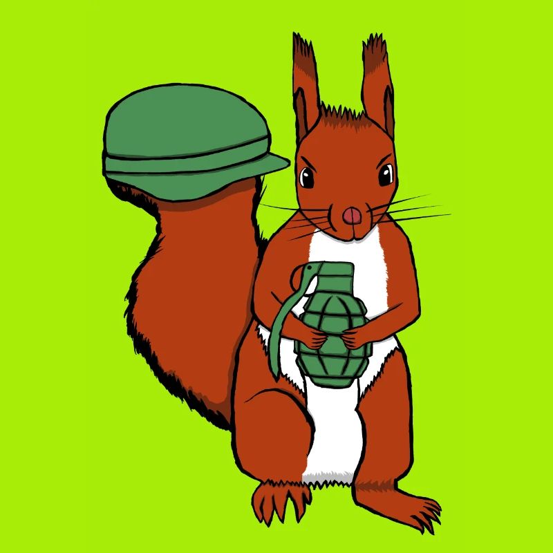 Squirrel with grenade