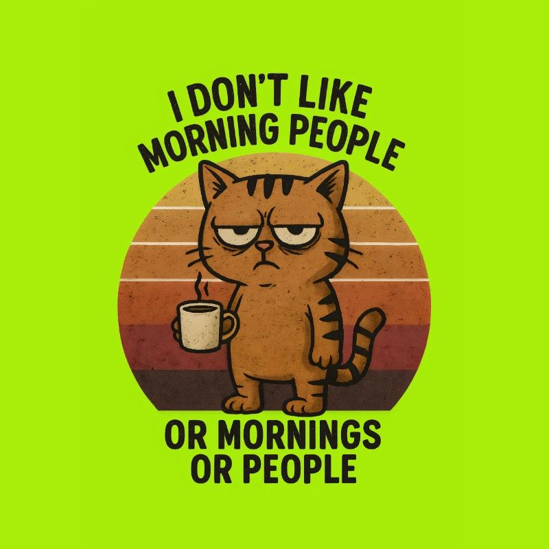 Katze mit Kaffee ich hasse Menschen
