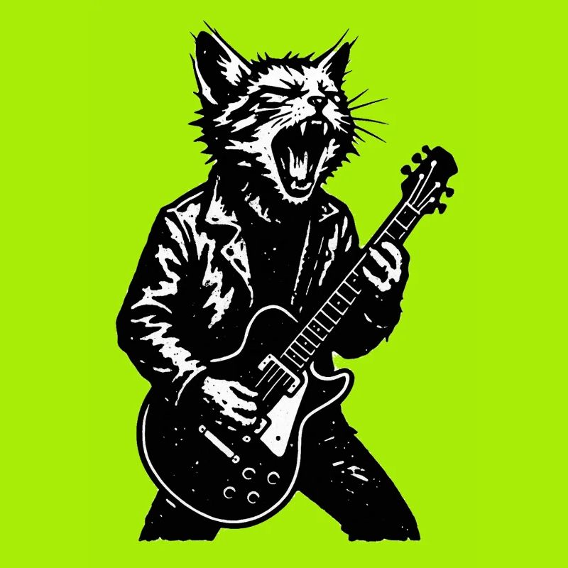 Cat Rocker with Guitar