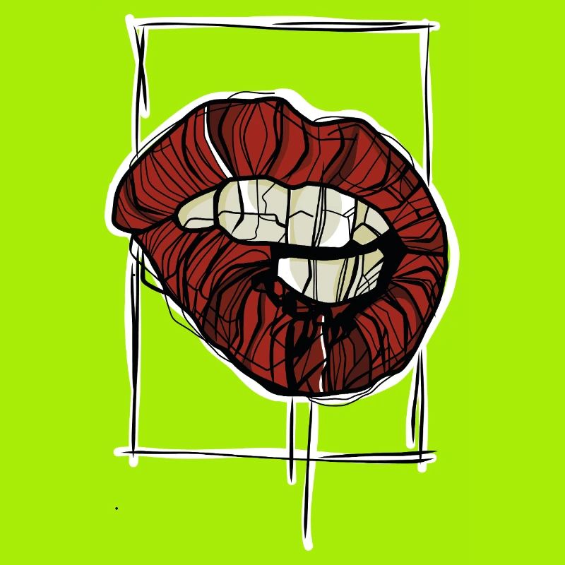 Red Lips Graphic Graphic Sketch