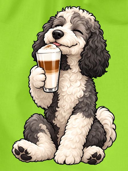 Schafpudel mit Latte Macchiato