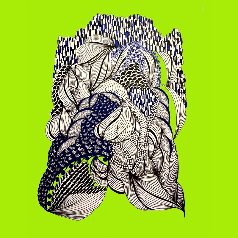 Indigo Leaf Weave Pattern