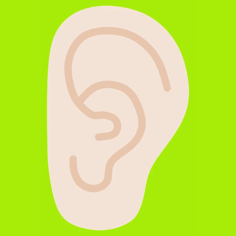 Ear: Soft Peach Line Art