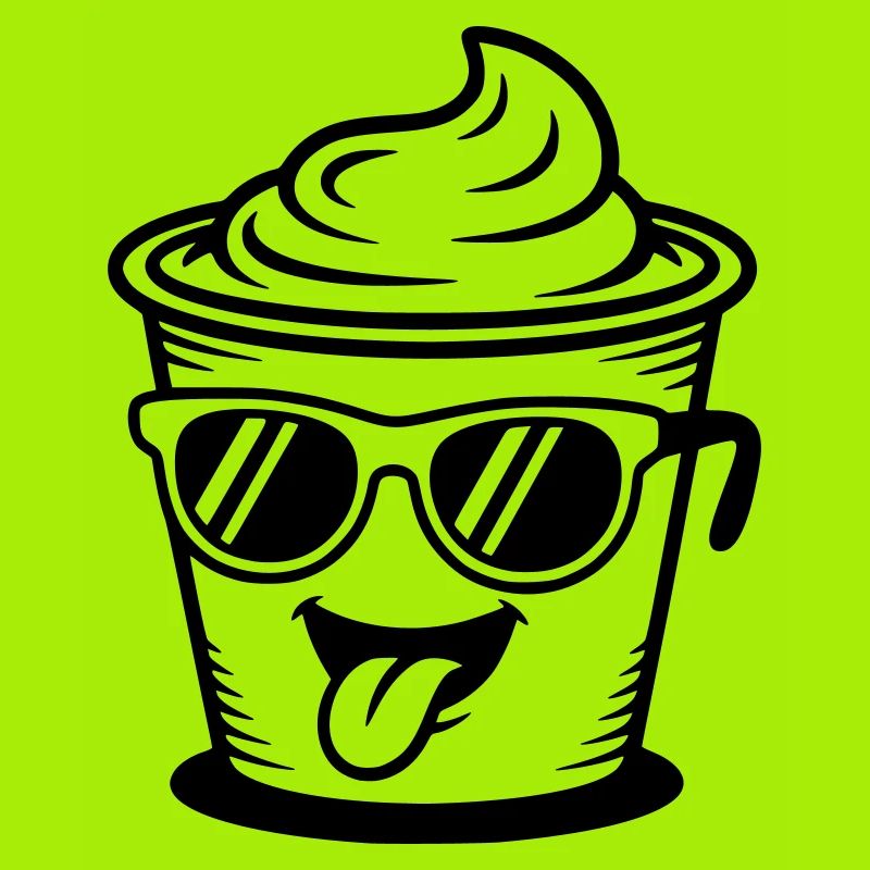 Tasses, crème, yaourt, crème, glace (couleur variable)