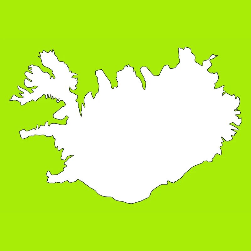 Iceland Map Silhouette Artwork