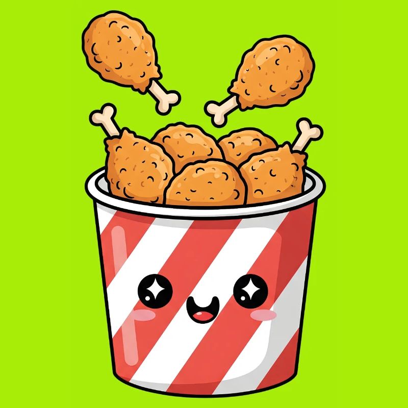 Kawaii-Brathähnchen-Eimer