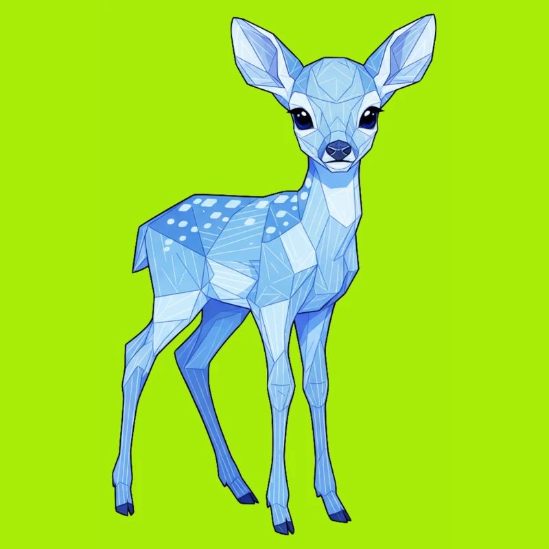 Geometric Blue Deer