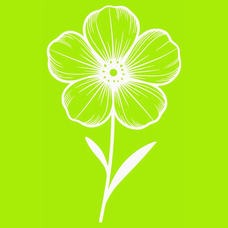 Fleur blanche graphique - variable de couleur
