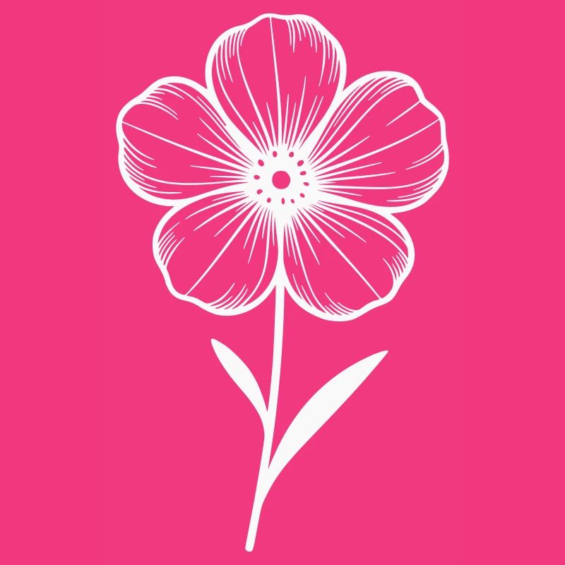 White graphic flower - color variable
