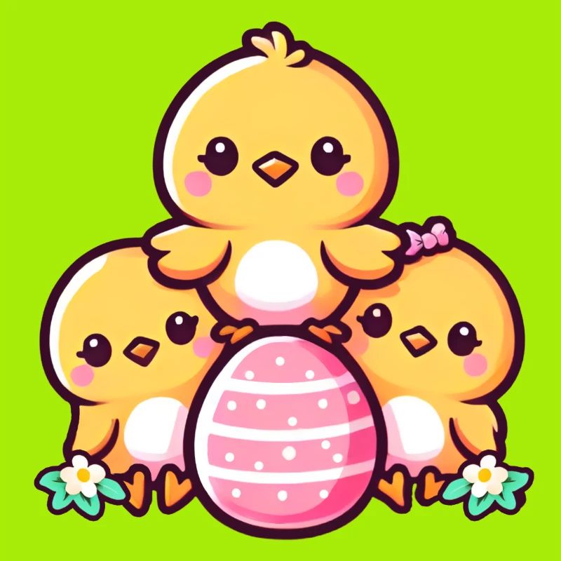 Three chicklings - Cute easter design