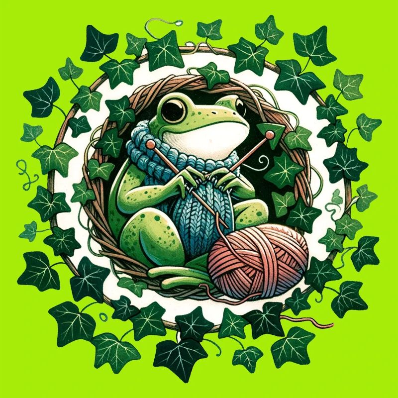 Knitting Frog
