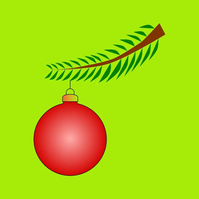 Weihnachtskugel am Ast - Rot