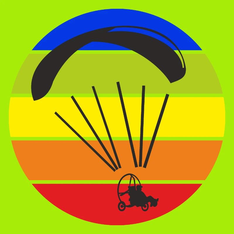 Paramotor Paramotor Trike Colorful Retro Circle
