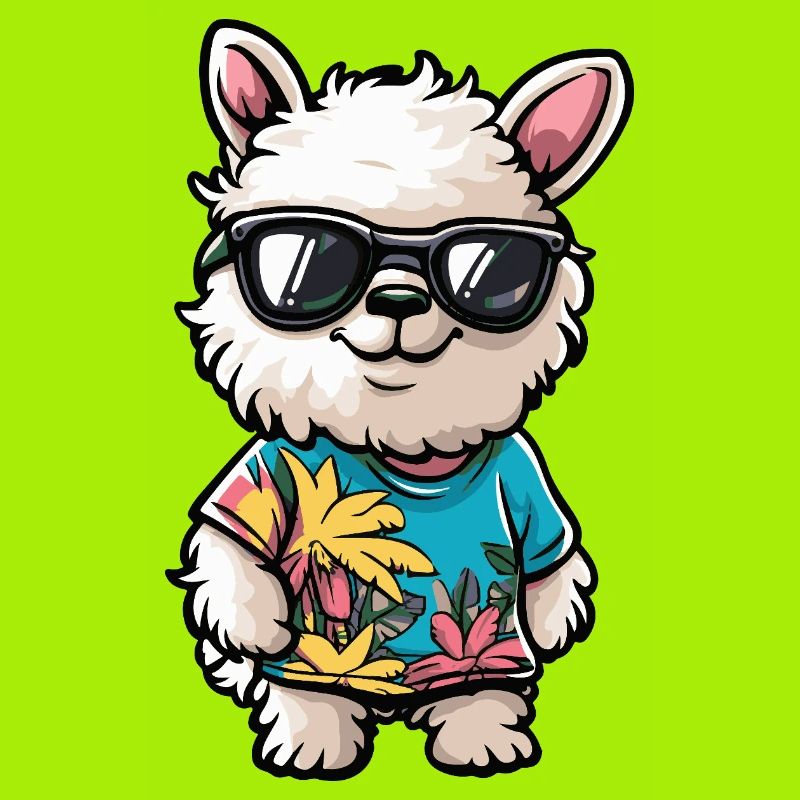 Alpaka Llama Comic Urlaub