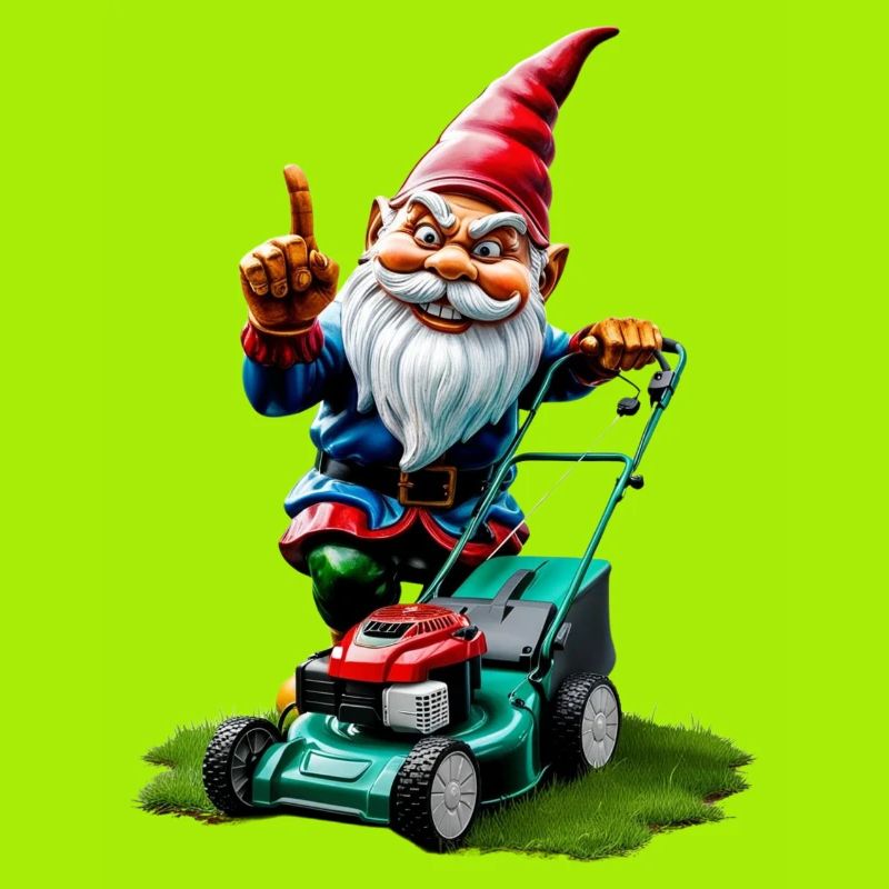 Rasenmäher Gartenzwerg Gärtner Geschenkideen