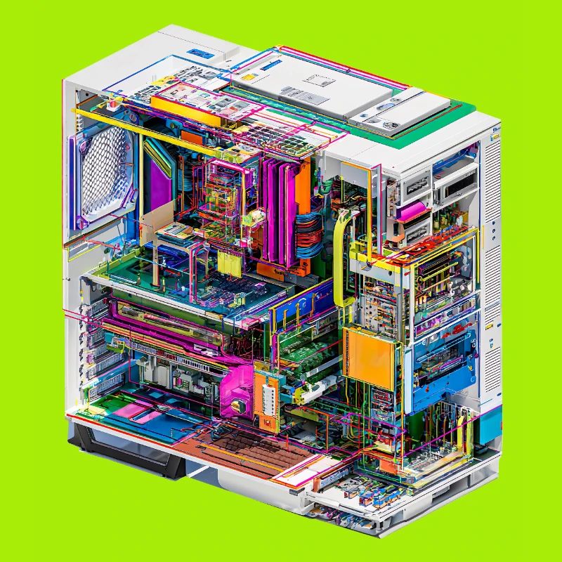 Buntes Innenleben eines Computers