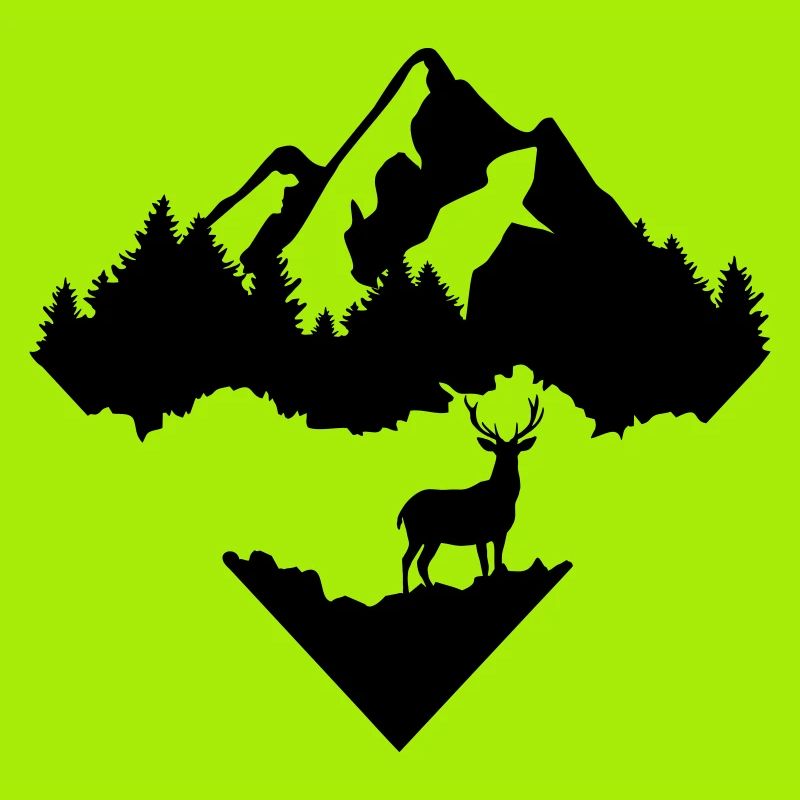Hirsch, Wald und Berg