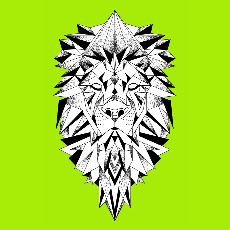 Geometric Lion Head Chart