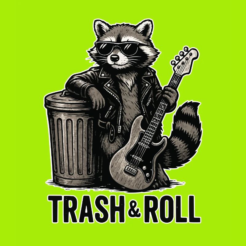 Trash & Roll Waschbär mit Gitarre