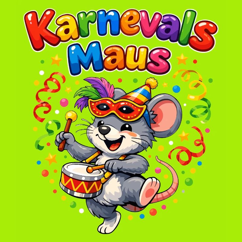 Karnevalsmaus Süßes Faschings-Motiv Geschenkidee