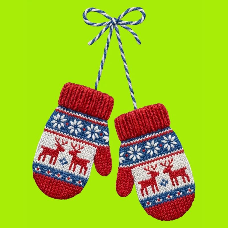 Moufles de Noël brodée (imprimé)