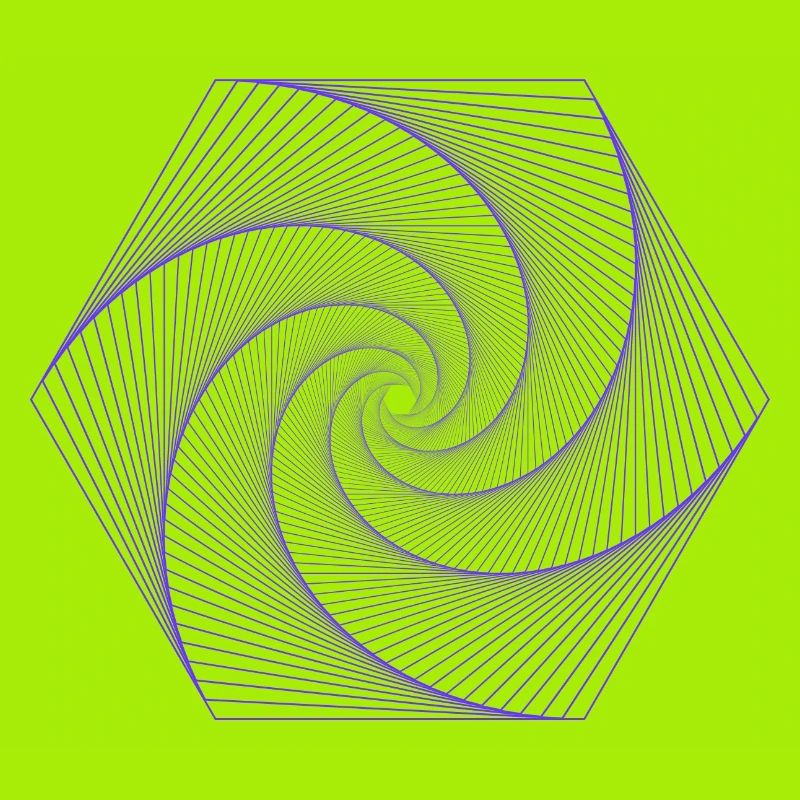 Spiral in hexagonal pattern