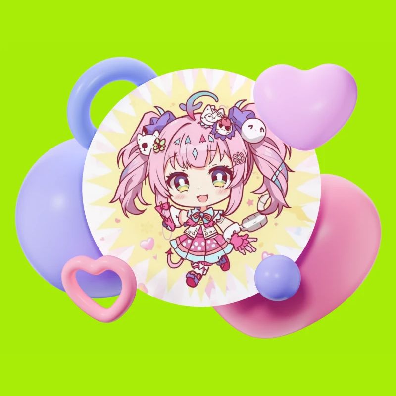 Pastell-Chibi mit Herzchen