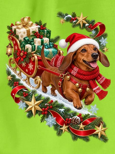 Dackel Weihnachtsgeschenkschlitten