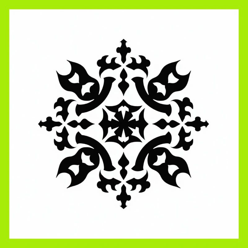Motif complexe de flocon de neige noir