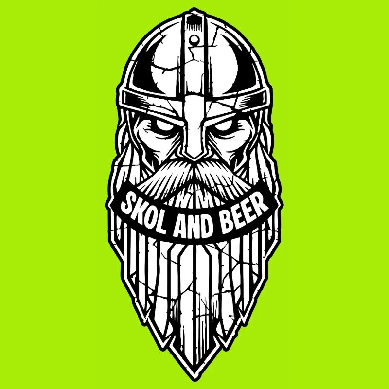 Maskottchen Wikinger-Skol und Bier-Krieger-Bart-Maskottchen