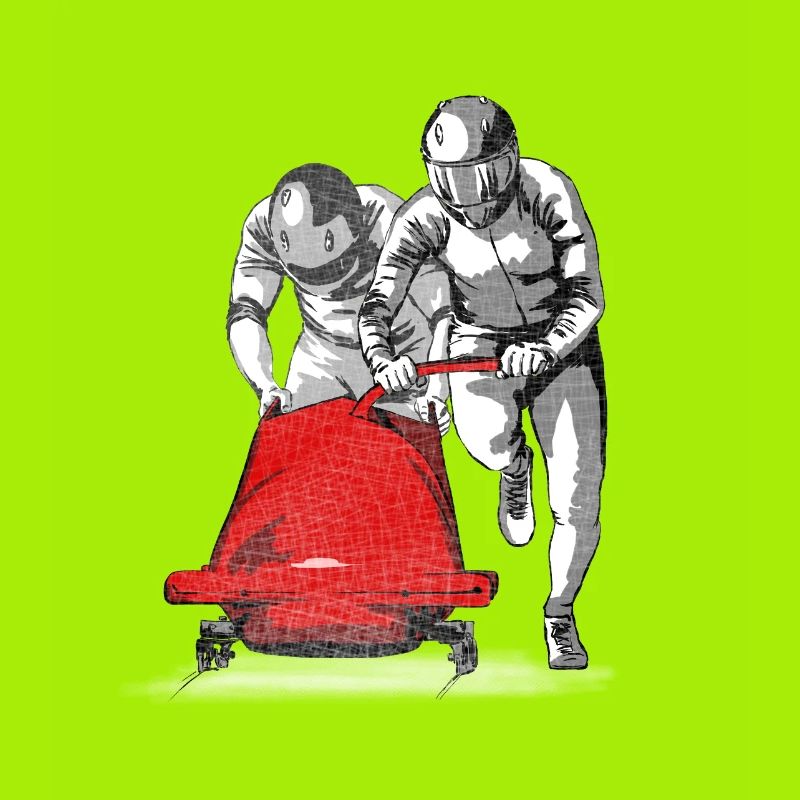 Bobsledder pushing at the start