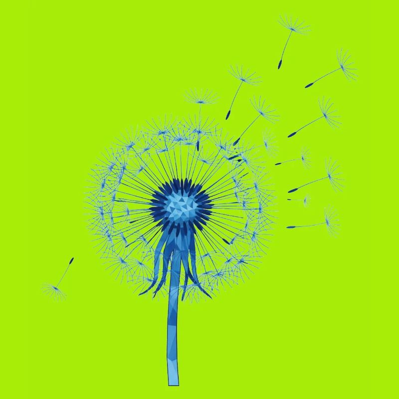 Blue Dandelion Origami Pattern